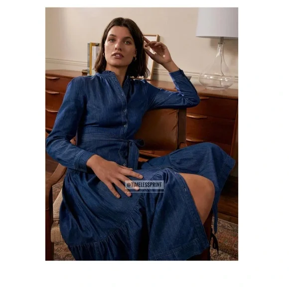 chinese dress ladies Ellie Cotton Maxi Shirt Dress-Elegant Blossom Placement